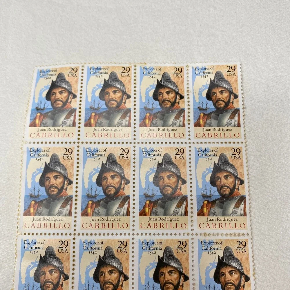 Juan Rodríguez Cabrillo 29¢ Stamps, 16 stamps